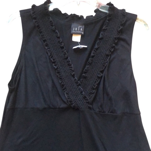 JKLA Black Sleeveless baby doll top size XL Rayon vintage whimsigoth Y2K USA - Picture 1 of 10